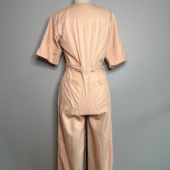 Madewell Top Stitched Coverall Belt Jumpsuit Peach/Pink Womens Size 2 - Picture 9 of 13